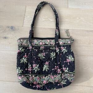 Vintage Vera Bradley New Hope Tote Bag Zip Pink Cancer Ribbons Floral Y2K